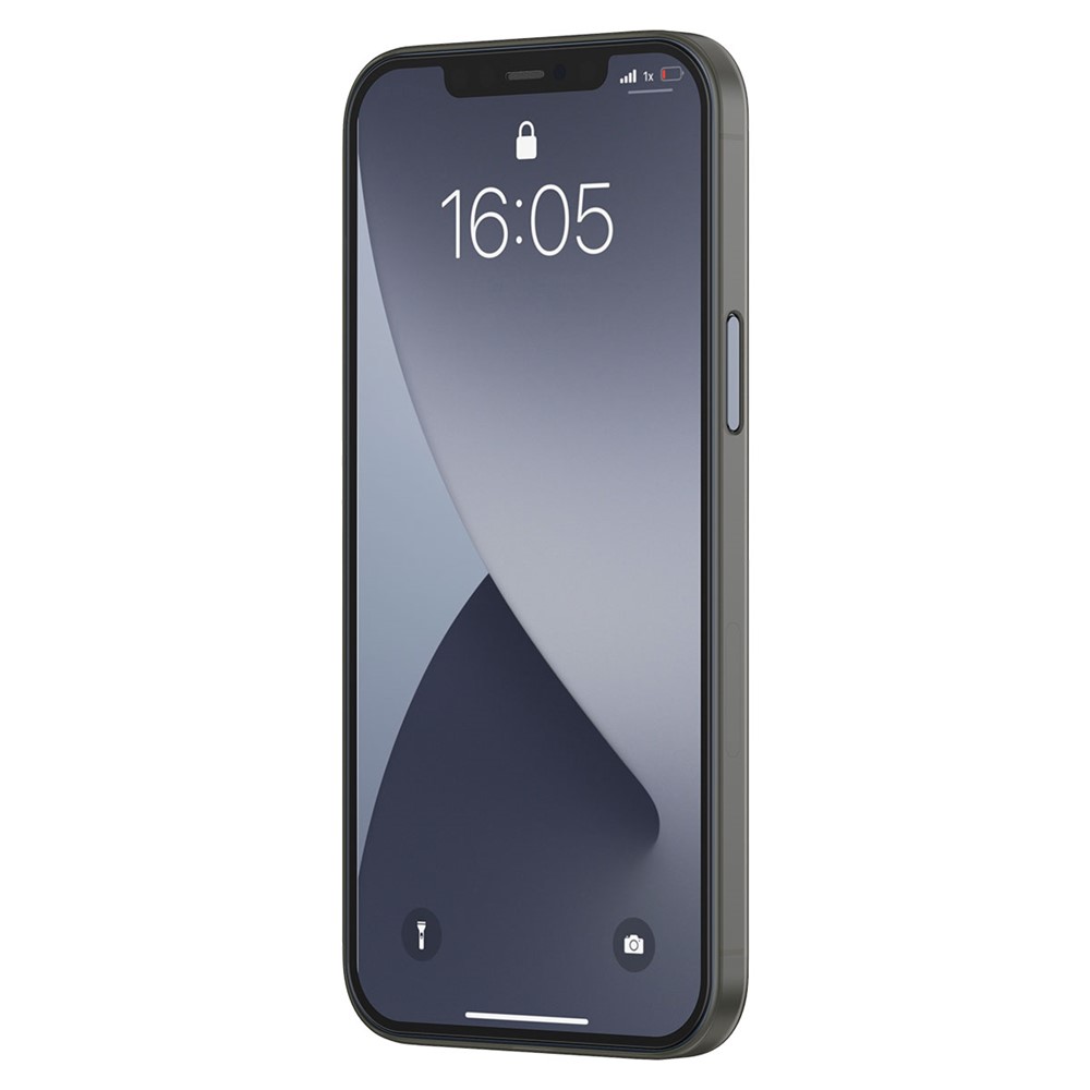 BASEUS Wing Series Big Hole Opening Matte PP Ultra-thin Phone Shell for iPhone 12 Pro 6.1 inch - Transparent Black-3