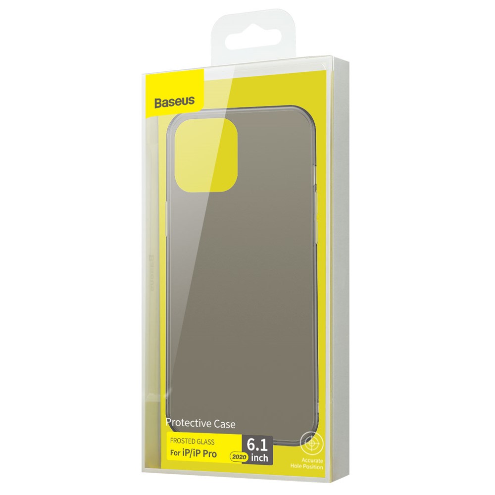 Baseus Wing Series Matte PP Ultra-thin Telefone Para Iphone 12 Pro 6,1 Polegadas - Preto Transparente