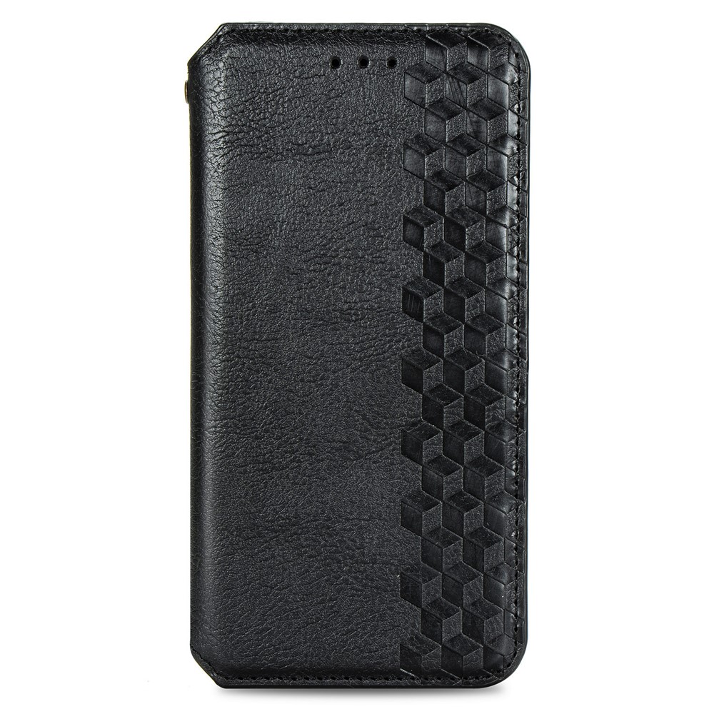 Fashion Auto-absorbido Textura de Rombo PU Cuero de Cuero Cubierta Para Iphone 7/8/SE (2020)/SE (2022) - Negro-3