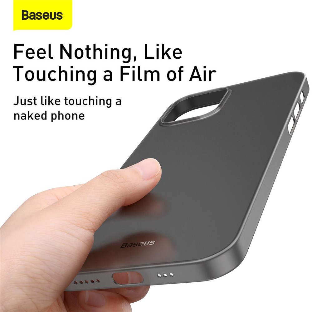 BASEUS Wing Series Matte PP Ultra-thin Phone Shell for iPhone 12 mini - Black-7