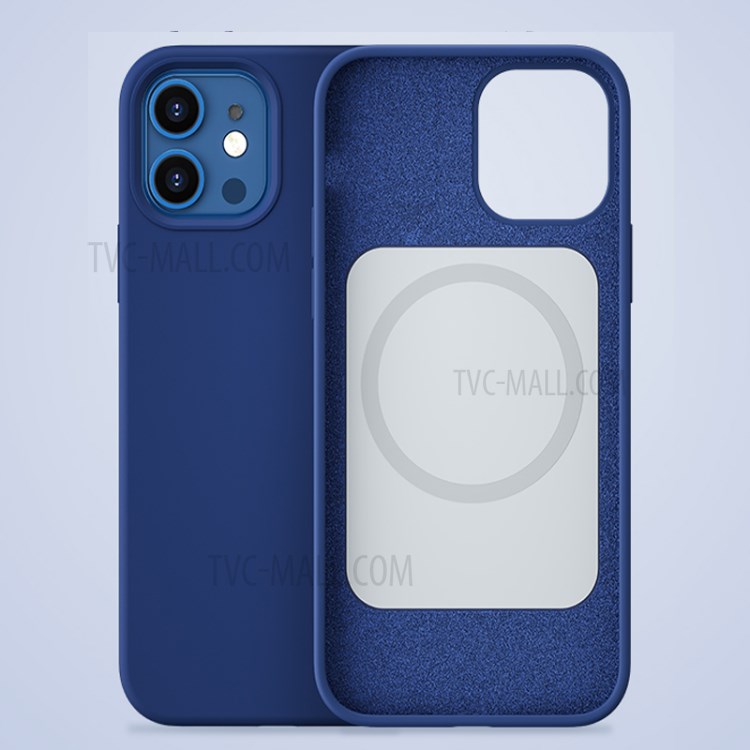 BENKS Apple MFM Certified Magnetic Liquid Silicone Protective Case with Magsafe for iPhone 12 mini - Blue-6