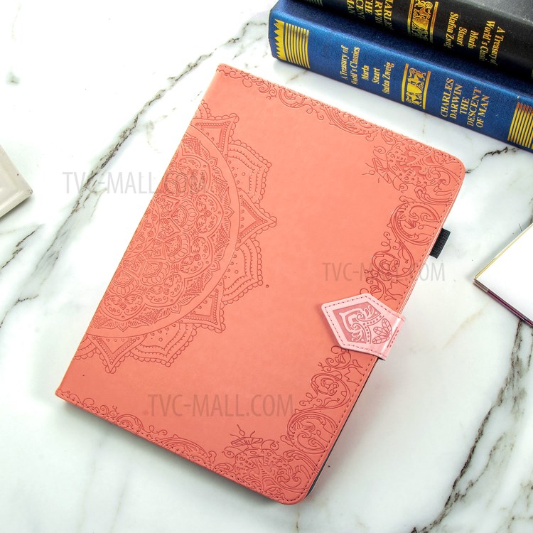 Mandala Pattern Imprinting Leather Tablet Protective Shell with Stand and Card Slots Design for iPad Pro 11-inch (2020)/(2018) - Orange-12