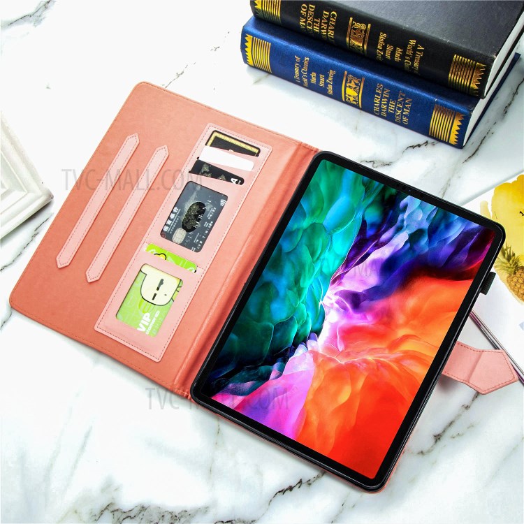 Mandala Pattern Imprinting Leather Tablet Protective Shell with Stand and Card Slots Design for iPad Pro 11-inch (2020)/(2018) - Orange-14