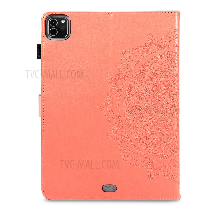 Mandala Pattern Imprinting Leather Tablet Protective Shell with Stand and Card Slots Design for iPad Pro 11-inch (2020)/(2018) - Orange-3