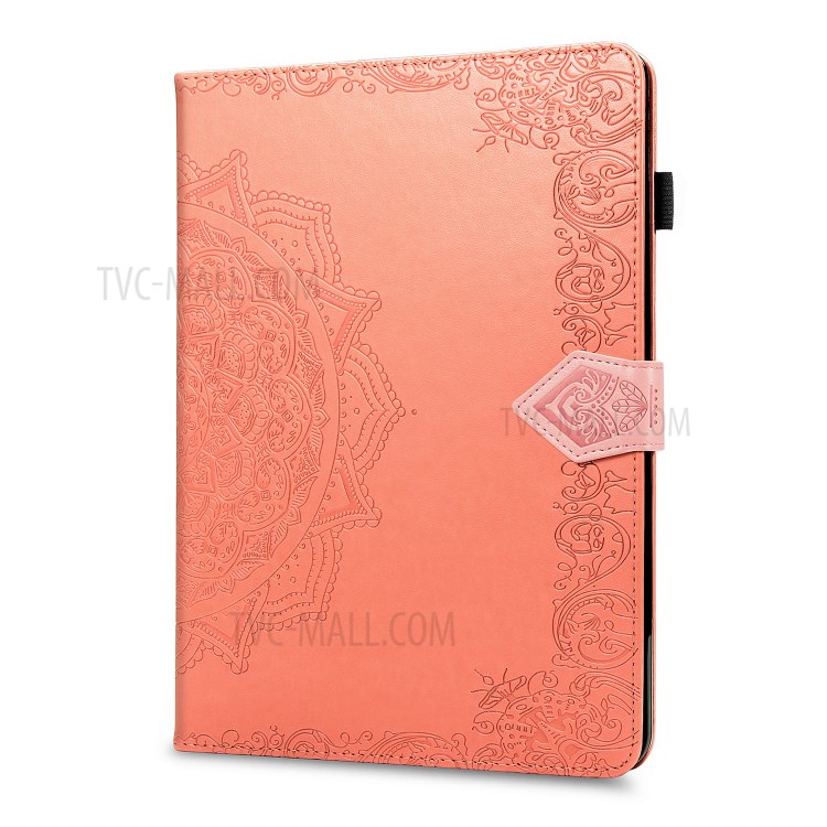 Mandala Pattern Imprinting Leather Tablet Protective Shell with Stand and Card Slots Design for iPad Pro 11-inch (2020)/(2018) - Orange-4
