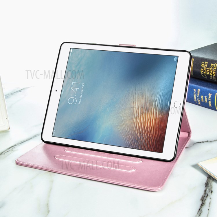 Mandala Pattern Imprinting Design Card Slots Leather Tablet Protective Shell with Stand for iPad 9.7-inch (2017)/(2018)/Air (2013) - Pink-15
