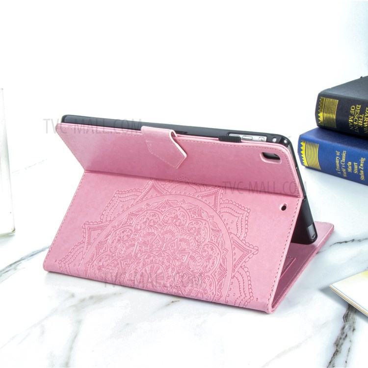 Mandala Pattern Imprinting Design Card Slots Leather Tablet Protective Shell with Stand for iPad 9.7-inch (2017)/(2018)/Air (2013) - Pink-16