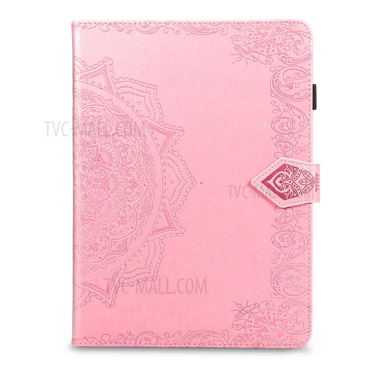 Mandala Pattern Imprinting Design Card Slots Leather Tablet Protective Shell with Stand for iPad 9.7-inch (2017)/(2018)/Air (2013) - Pink-2
