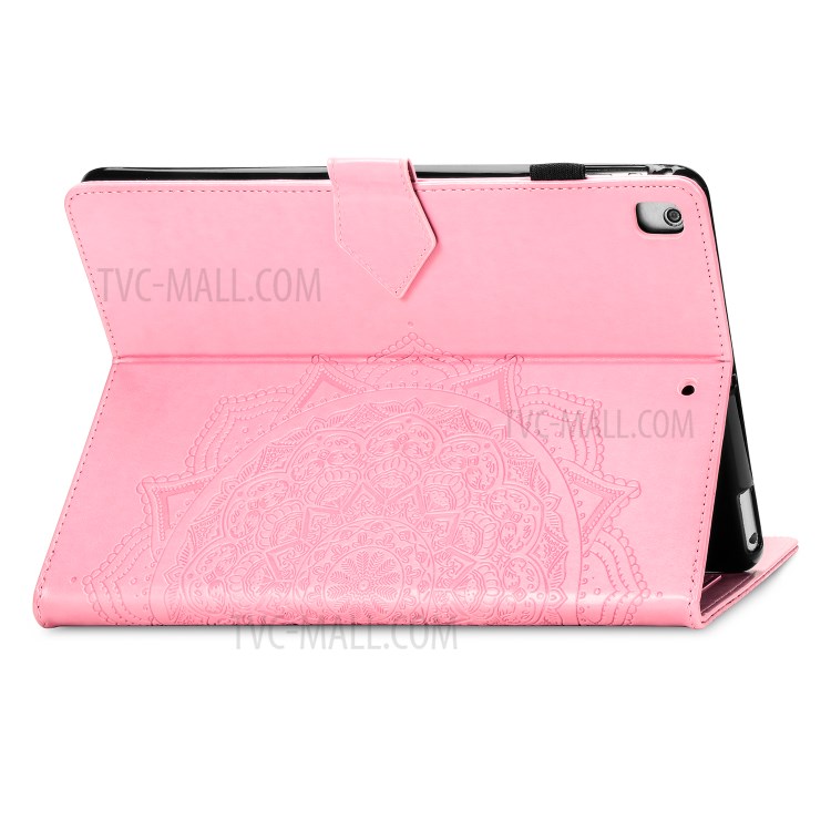 Mandala Pattern Imprinting Design Card Slots Leather Tablet Protective Shell with Stand for iPad 9.7-inch (2017)/(2018)/Air (2013) - Pink-5