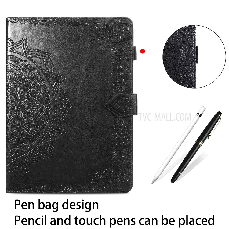 Imprint Mandala Pattern Leather Card Slots Tablet Protective Shell with Stand Design for iPad Mini / iPad Mini 2 / iPad Mini 3 / iPad Mini 4 / iPad Mini (2019) 7.9 inch - Black-8