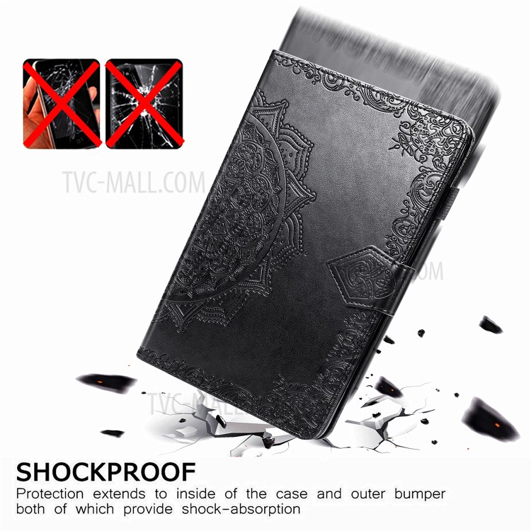 Imprint Mandala Pattern Leather Card Slots Tablet Protective Shell with Stand Design for iPad Mini / iPad Mini 2 / iPad Mini 3 / iPad Mini 4 / iPad Mini (2019) 7.9 inch - Black-9