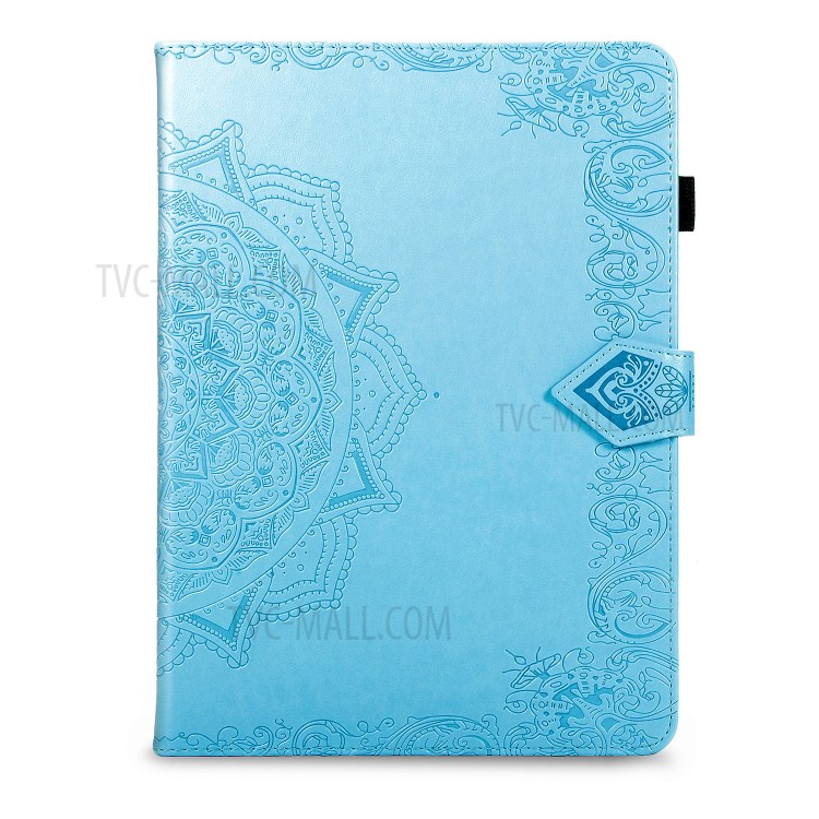 Leather Card Slots Tablet Protective Stand Shell with Mandala Pattern Imprinting Design for iPad 10.2 (2019)/(2020) - Blue-11