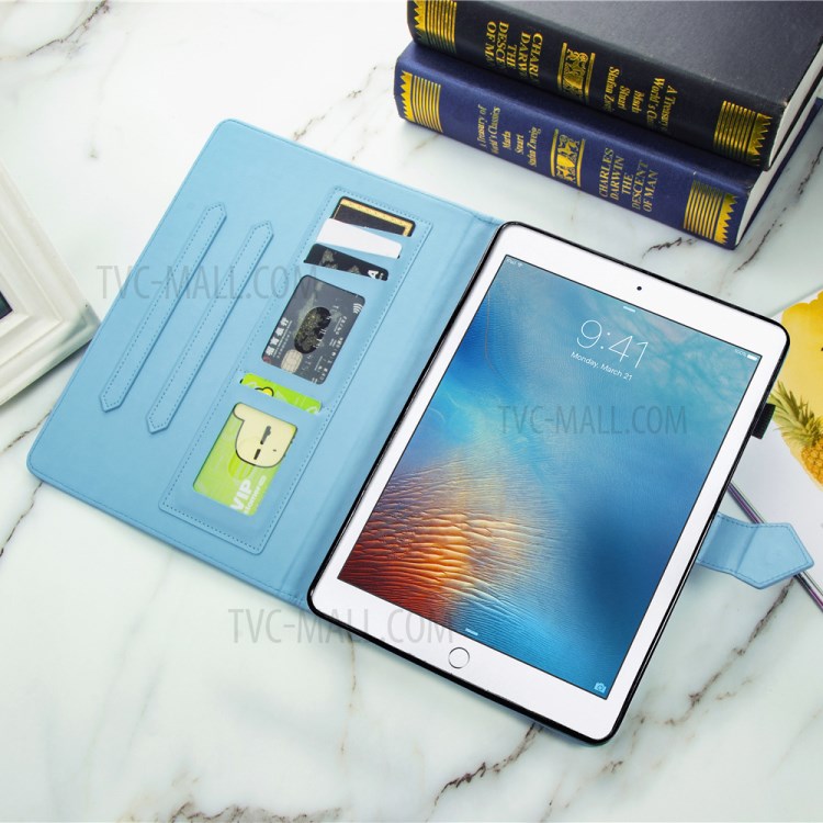 Leather Card Slots Tablet Protective Stand Shell with Mandala Pattern Imprinting Design for iPad 10.2 (2019)/(2020) - Blue-14