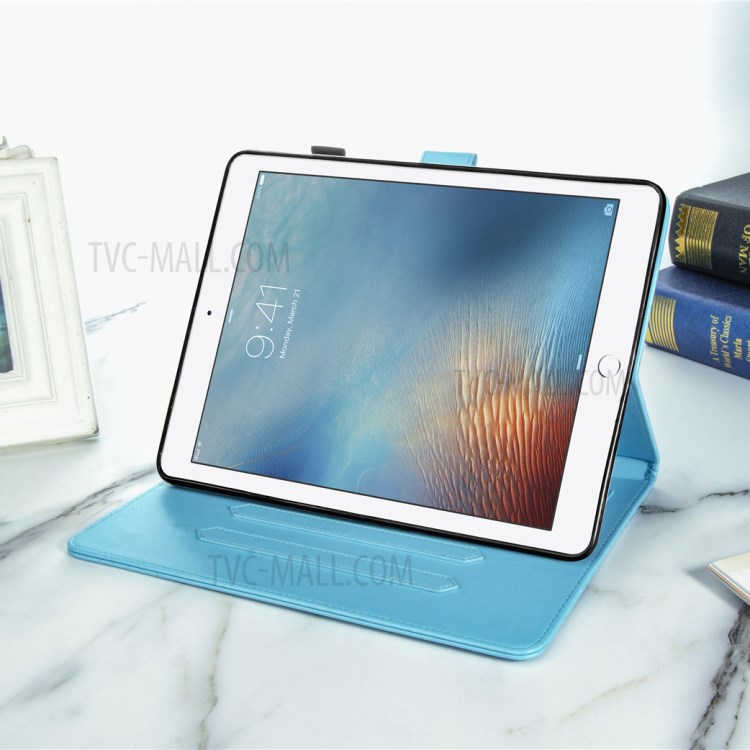 Leather Card Slots Tablet Protective Stand Shell with Mandala Pattern Imprinting Design for iPad 10.2 (2019)/(2020) - Blue-15