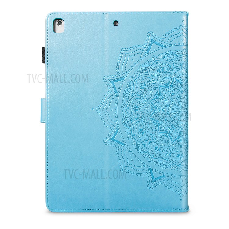 Leather Card Slots Tablet Protective Stand Shell with Mandala Pattern Imprinting Design for iPad 10.2 (2019)/(2020) - Blue-2