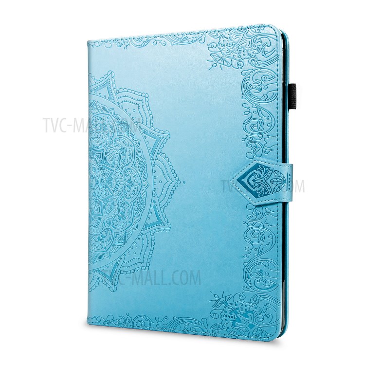 Leather Card Slots Tablet Protective Stand Shell with Mandala Pattern Imprinting Design for iPad 10.2 (2019)/(2020) - Blue-3