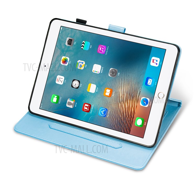 Leather Card Slots Tablet Protective Stand Shell with Mandala Pattern Imprinting Design for iPad 10.2 (2019)/(2020) - Blue-6