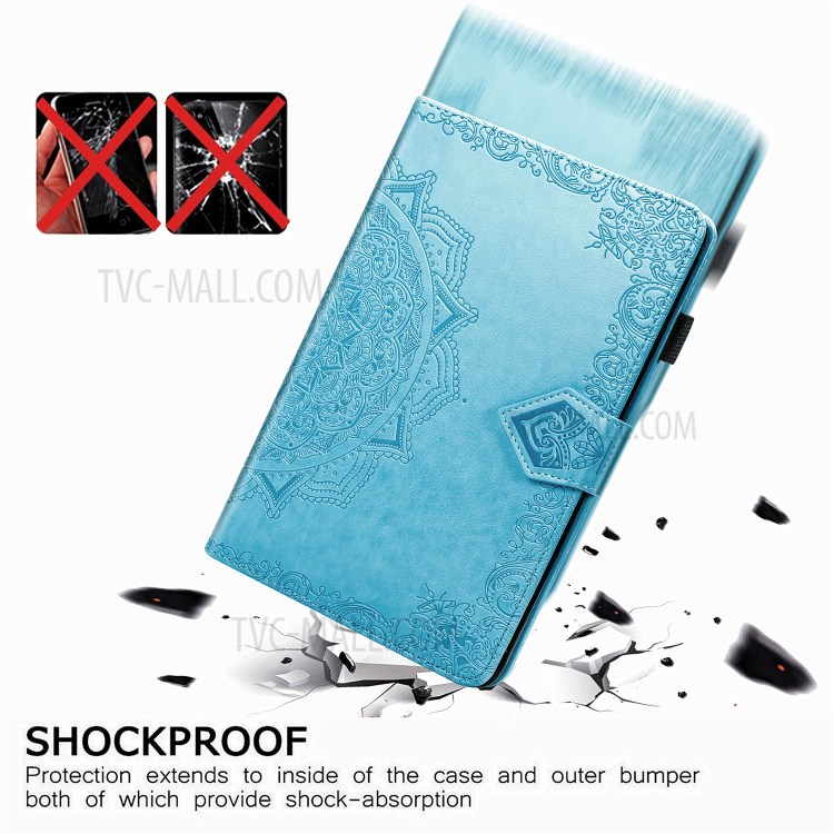 Leather Card Slots Tablet Protective Stand Shell with Mandala Pattern Imprinting Design for iPad 10.2 (2019)/(2020) - Blue-8
