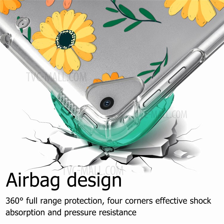 Pattern Printing Flexible TPU Tablet Case with Four Corner Anti-Drop Protection for iPad 9.7-inch 2017/2018/Air (2013)/Air 2/Pro 9.7 inch (2016) - Daisy-3