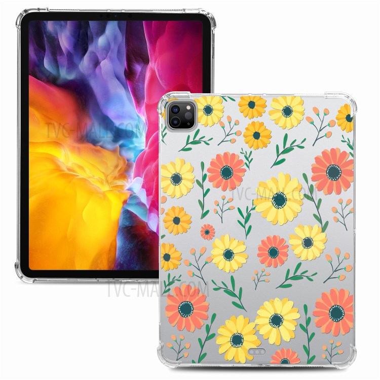 Pattern Printing Flexible TPU Tablet Case with Four Corner Airbag Protection for iPad Pro 11-inch (2018)/(2020) - Daisy-1