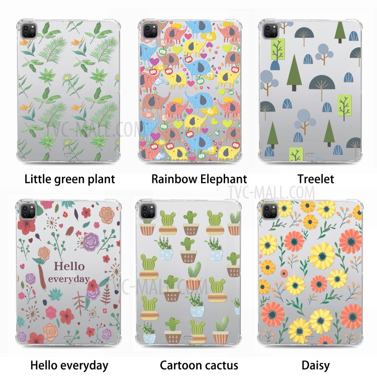 Pattern Printing Flexible TPU Tablet Case with Four Corner Airbag Protection for iPad Pro 11-inch (2018)/(2020) - Daisy-11