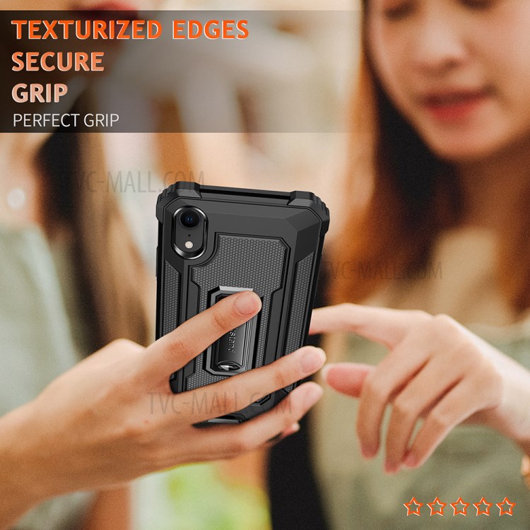 Jazz Down-Center Series Полная Защита Hybrid Cover Cover Cover Для IPhone XR 6.1 Дюйма - Чернить-5