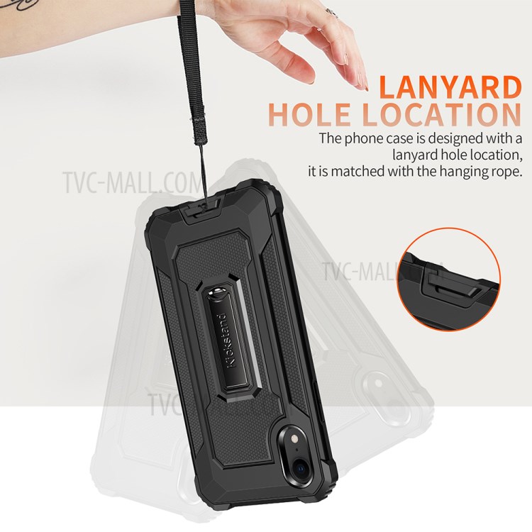 Jazz Down-Center Series Полная Защита Hybrid Cover Cover Cover Для IPhone XR 6.1 Дюйма - Чернить-8