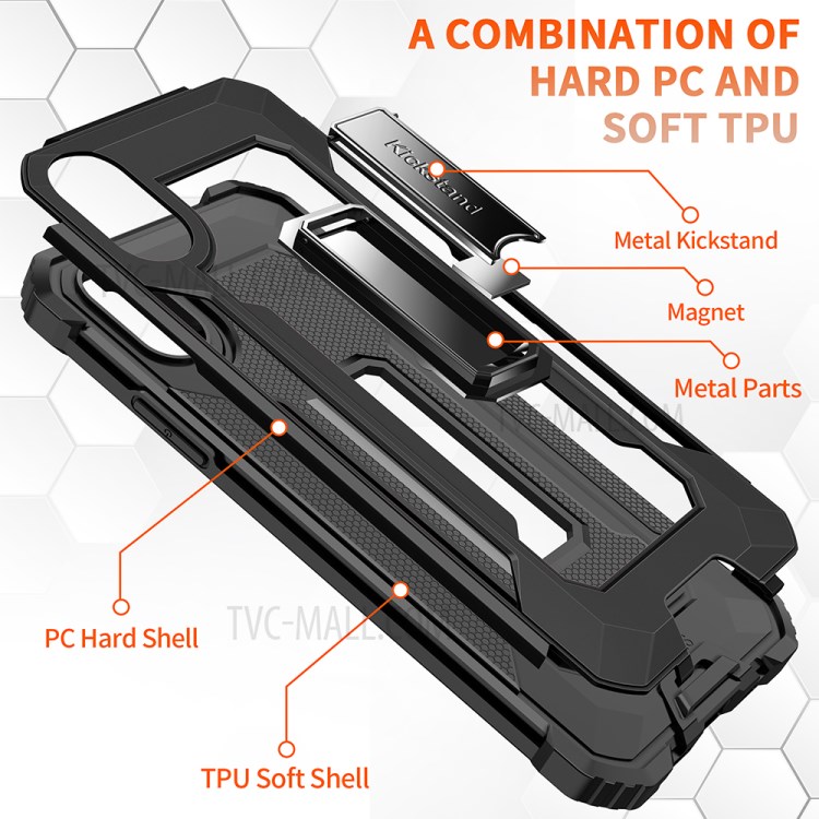 Jazz Series Drop-Proof Hybrid Phone Cover Case for iPhone X/XS 5.8 inch - Black-2