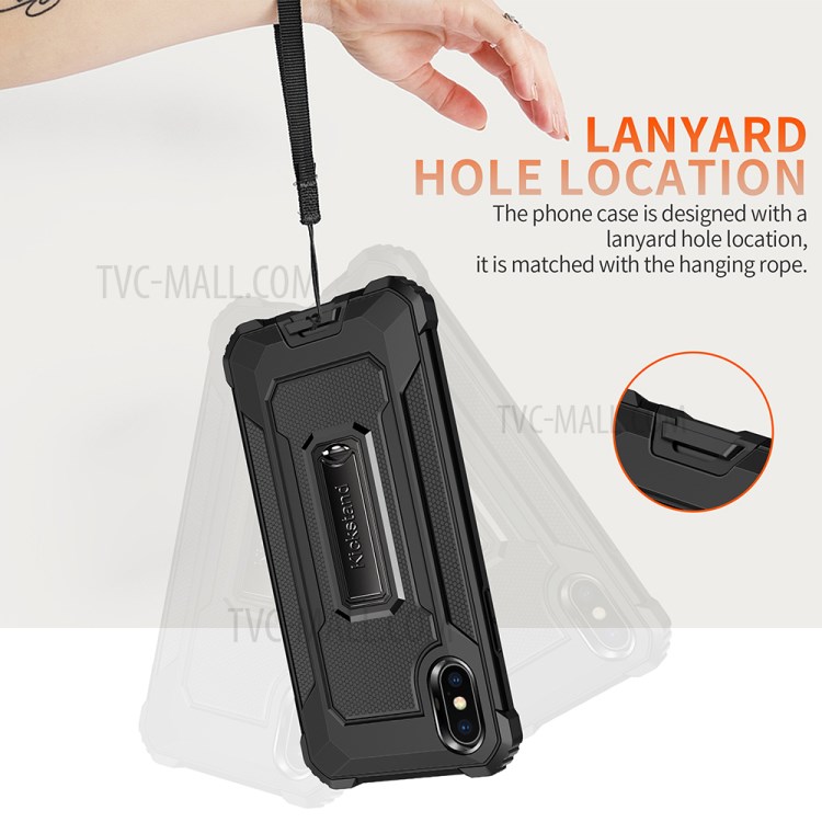 Jazz Series Drop-Proof Hybrid Phone Cover Case for iPhone X/XS 5.8 inch - Black-8