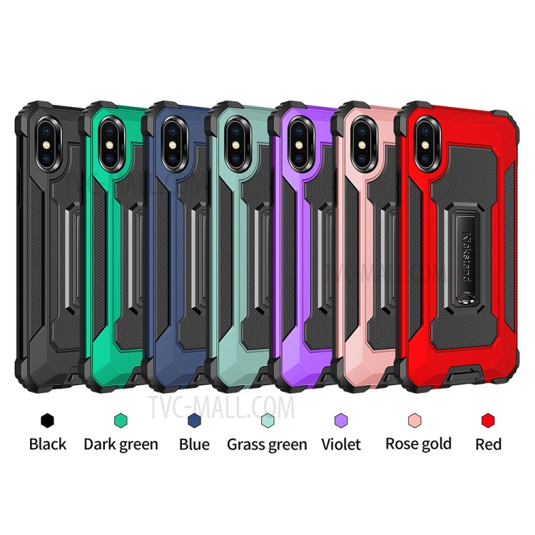Jazz Series Drop-Proof Hybrid Phone Cover Case for iPhone X/XS 5.8 inch - Black-9