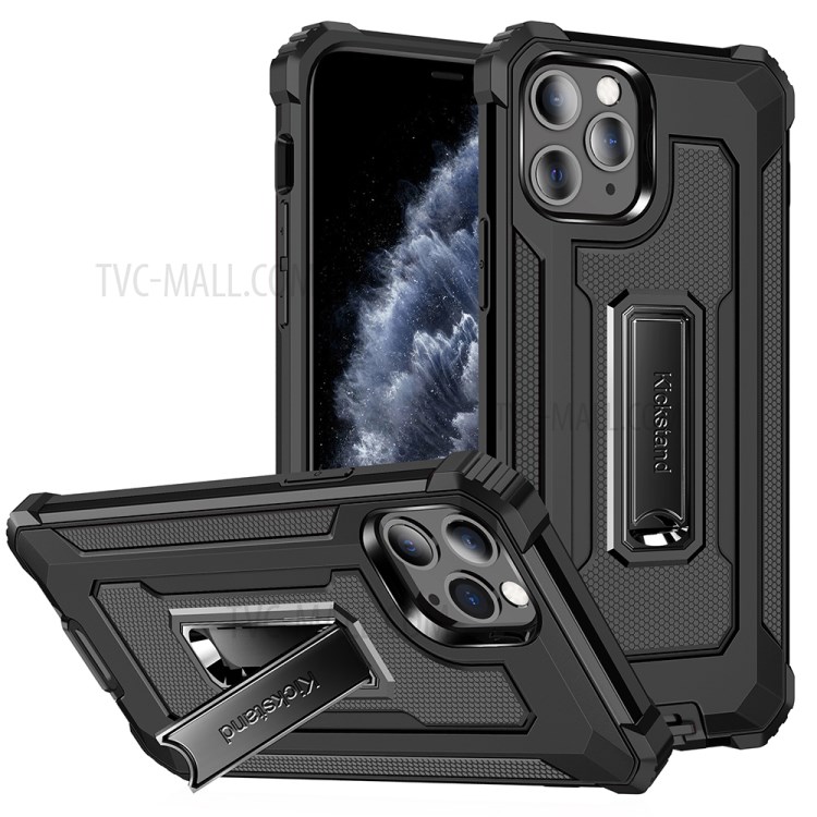 Jazz Series Cell Phone Hybrid Cover Drop-Resistant Case for iPhone 11 Pro 5.8 inch - Black-1