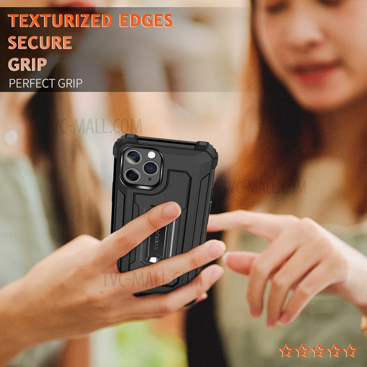 Jazz Series Cell Phone Hybrid Cover Drop-Resistant Case for iPhone 11 Pro 5.8 inch - Black-5