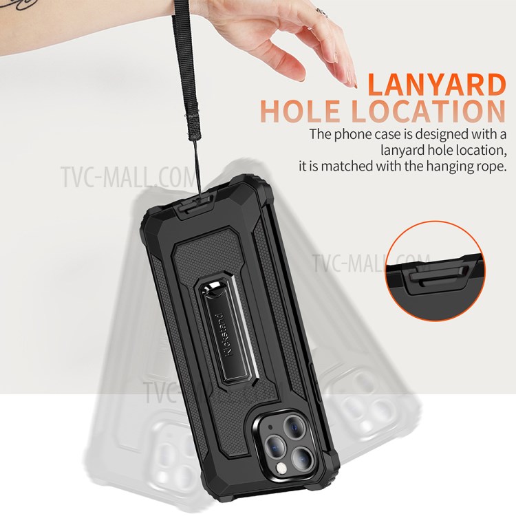 Jazz Series Cell Phone Hybrid Cover Drop-Resistant Case for iPhone 11 Pro 5.8 inch - Black-8