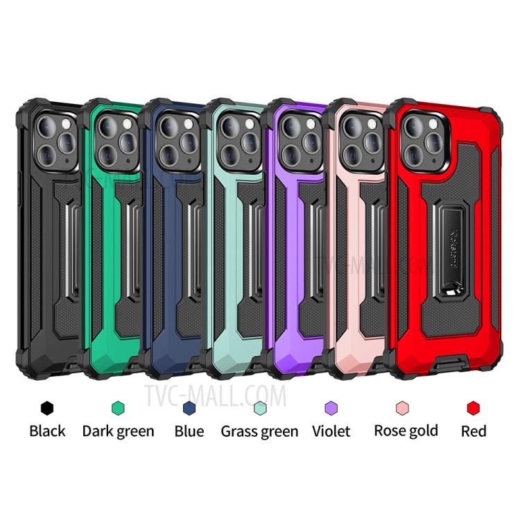 Jazz Series Cell Phone Hybrid Cover Drop-Resistant Case for iPhone 11 Pro 5.8 inch - Black-9