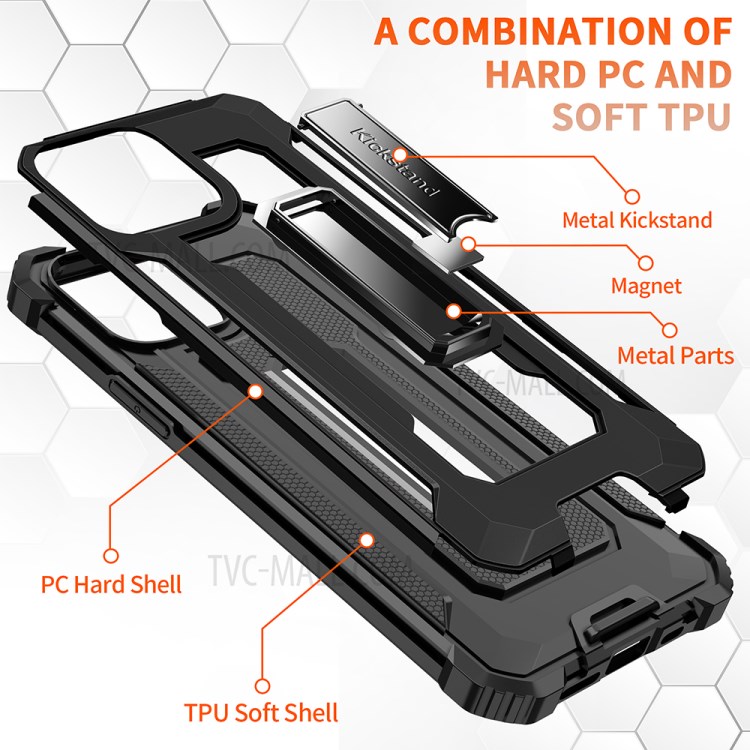 Jazz Series Drop-Proof Cell Phone Hybrid Cover Case for iPhone 11 Pro Max 6.5 inch - Black-2