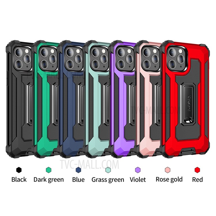 Jazz Series Drop-Proof Cell Phone Hybrid Cover Case for iPhone 11 Pro Max 6.5 inch - Black-9