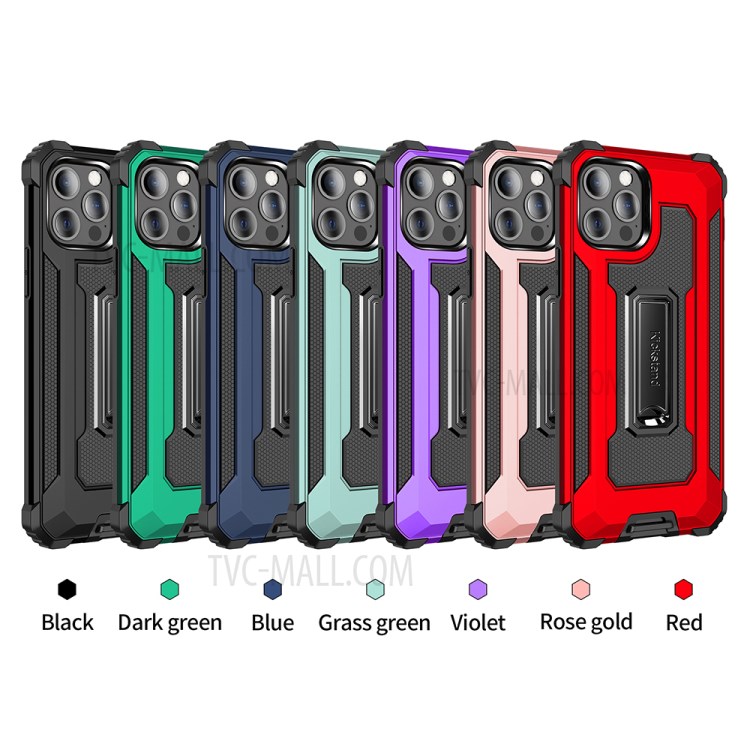 Jazz Series Shock-Proof Cell Phone Hybrid Cover Full Protection Case for iPhone 12 Pro Max - Black-8