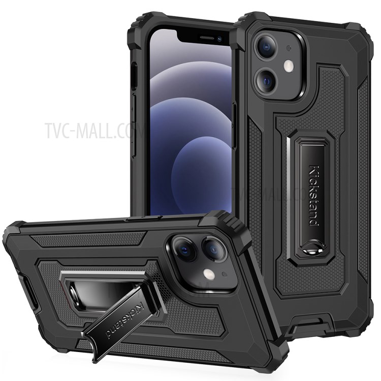 Jazz Series Full Protection Shock-Absorbed Phone Hybrid Cover Case for iPhone 12 mini - Black-1