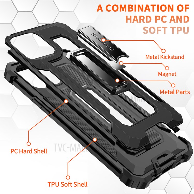 Jazz Series Full Protection Shock-Absorbed Phone Hybrid Cover Case for iPhone 12 mini - Black-2