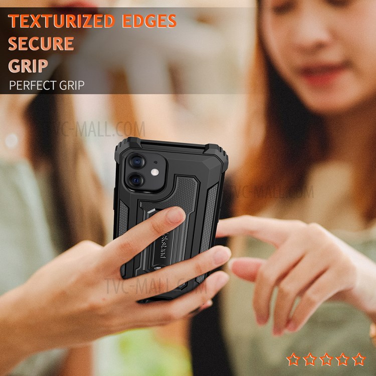 Jazz Series Full Protection Shock-Absorbed Phone Hybrid Cover Case for iPhone 12 mini - Black-5