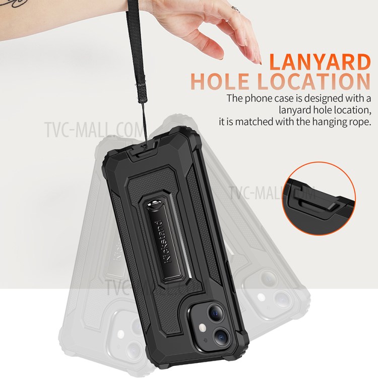 Jazz Series Full Protection Shock-Absorbed Phone Hybrid Cover Case for iPhone 12 mini - Black-8