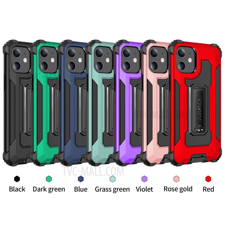 Jazz Series Full Protection Shock-Absorbed Phone Hybrid Cover Case for iPhone 12 mini - Black-9
