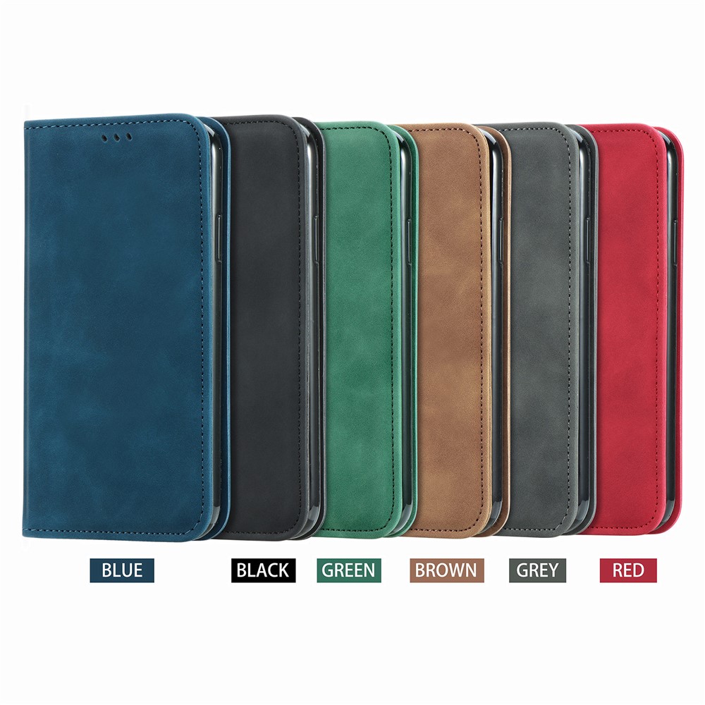 Auto-absorbed Vintage PU Leather Case for iPhone 12 Mini - Black-16