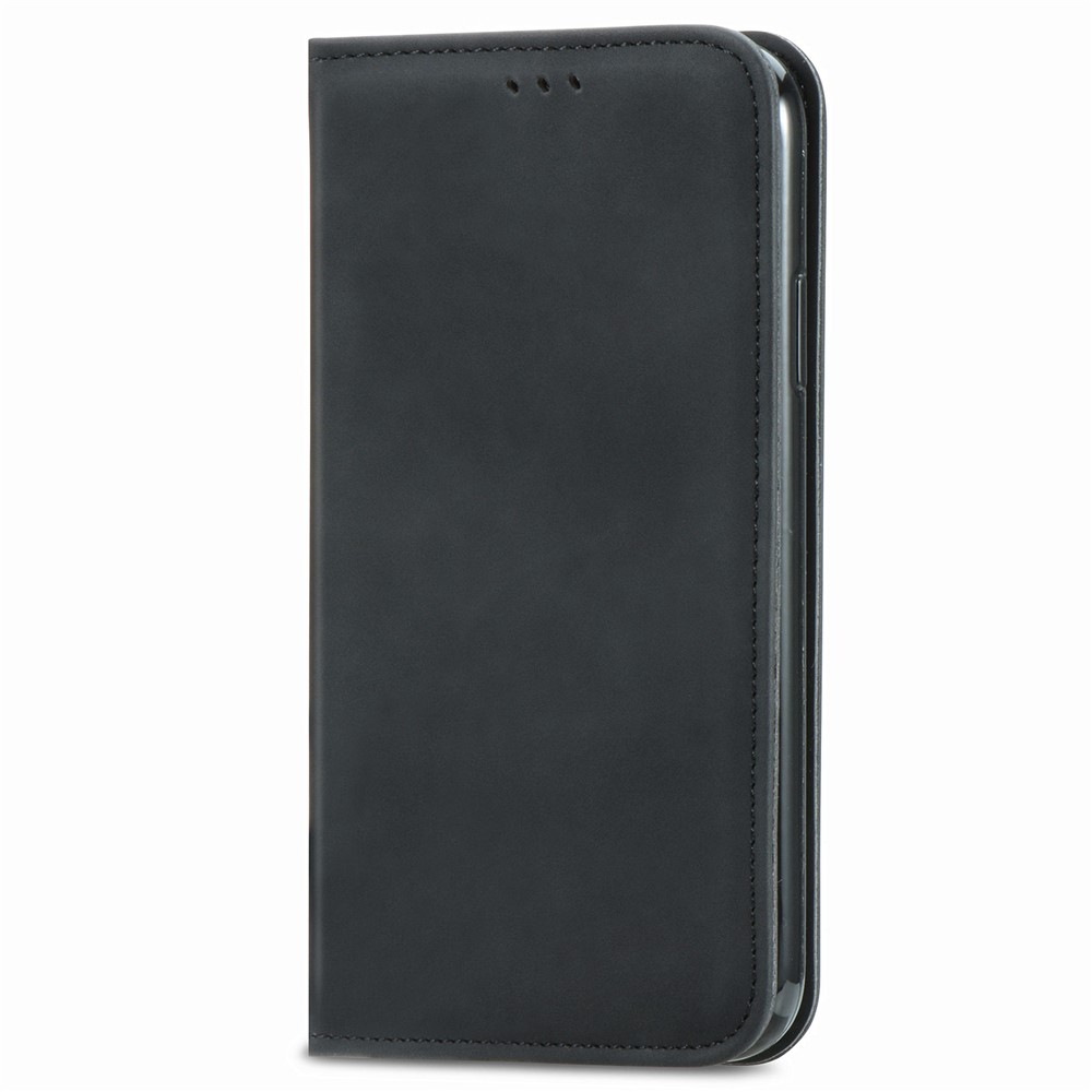 Auto-absorbed Vintage PU Leather Case for iPhone 12 Mini - Black-3