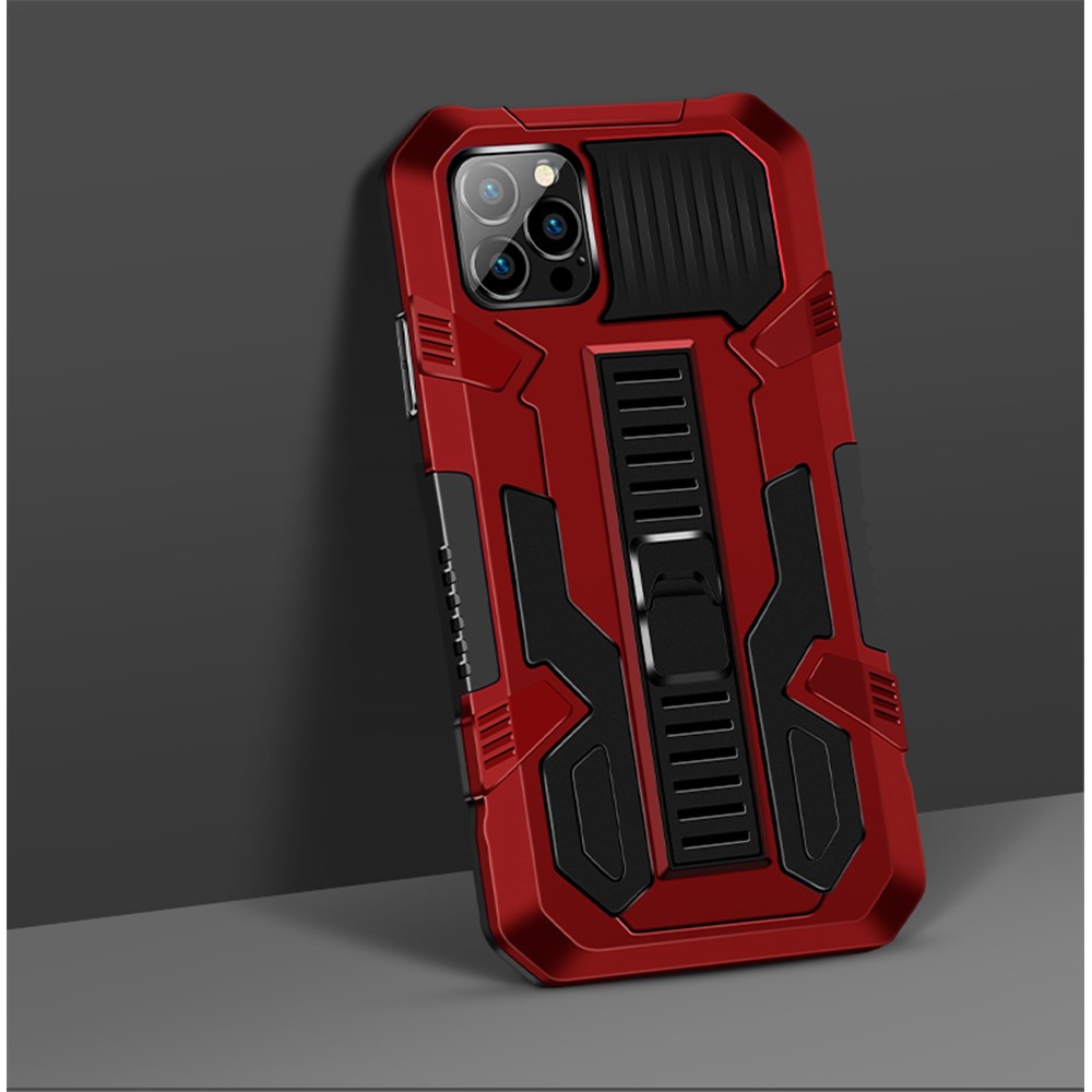 Vanguard Four Corner Airbag Anti-Drop PC + TPU Hybrid Mobile Case with Hidden Kickstand for iPhone 12 mini - Red