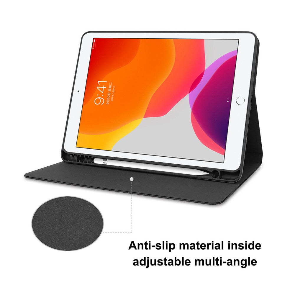 ENKAY ENK-8023 PU + TPU Tablet Cover Case with Stand Pen Slot for iPad 10.2 2020 / 2019 - Black-3