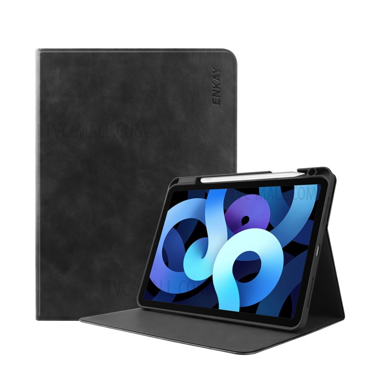 ENKAY ENK-8024 PU + TPU Tablet Case Protective Cover Stand for iPad Air 10.9 2020 / iPad Pro 11 2018 - Black-1