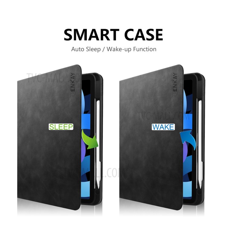 ENKAY ENK-8024 PU + TPU Tablet Case Protective Cover Stand for iPad Air 10.9 2020 / iPad Pro 11 2018 - Black-2