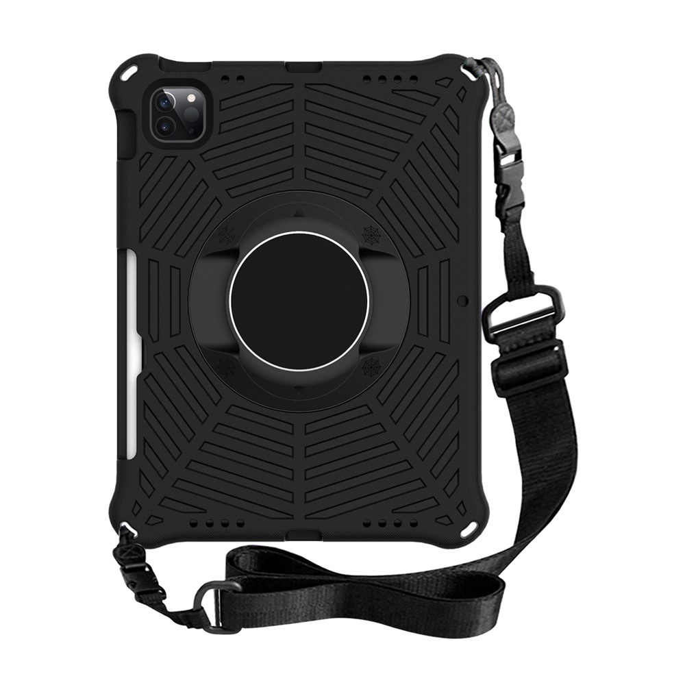 Spider Web Texture Kickstand EVA Case with Shoulder Strap for iPad Air (2020) / Air (2022) / iPad Pro 11-inch (2021)(2020)(2022) - Black