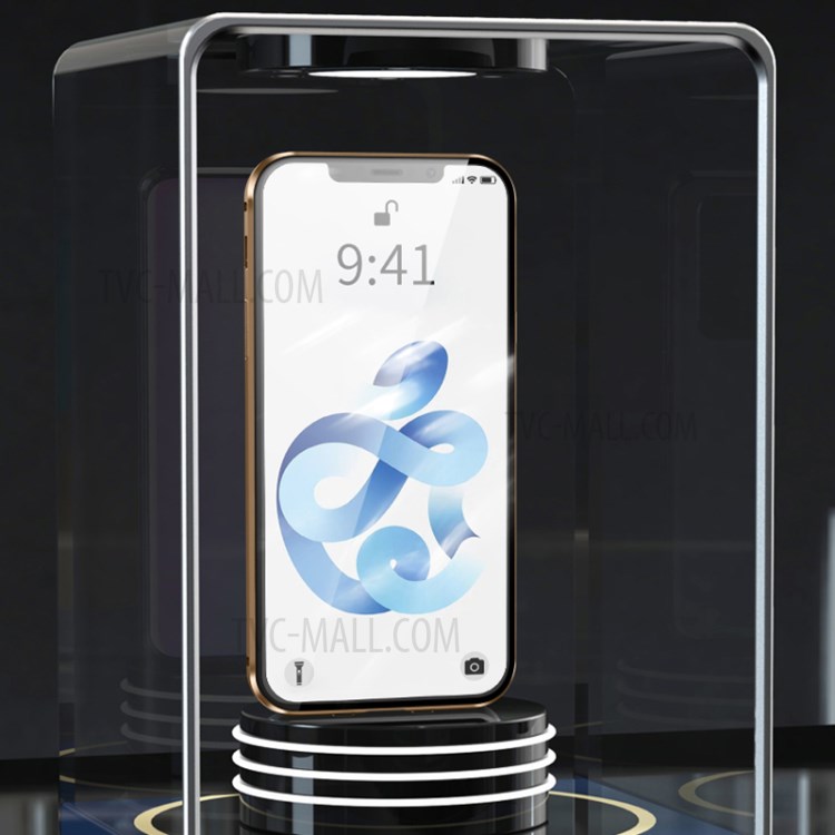 Double-sided buckle Double-sided Tempered Glass with Lens Protective Film Phone Shell for iPhone 12 mini - Blue-2